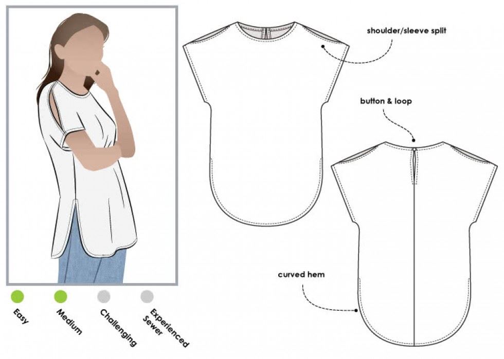 Style Arc Paper Sewing Pattern Rae Tunic Top