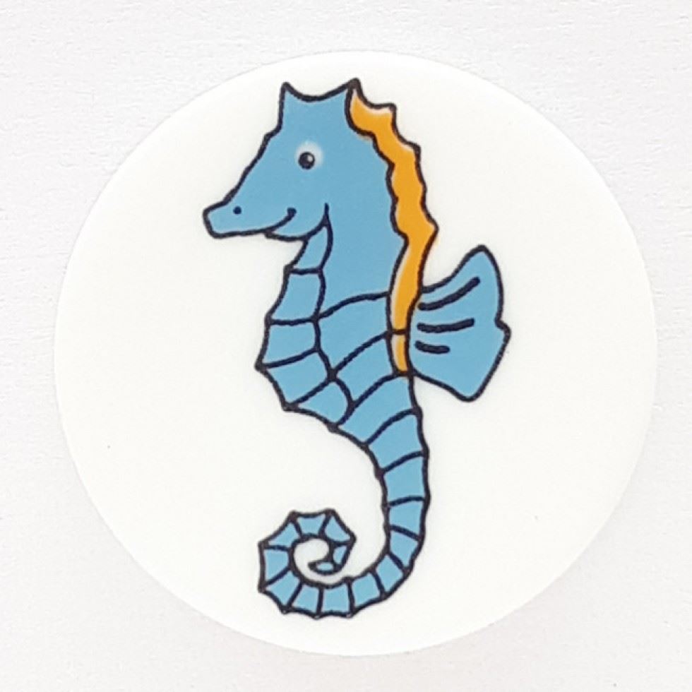 Dill Round Seahorse Buttons (Value Pack) Blue
 