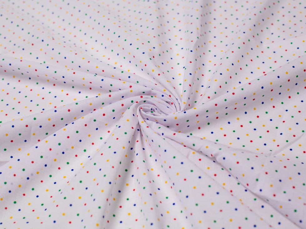 Minerva Core Range Printed Polycotton Fabric 2mm Spots
 