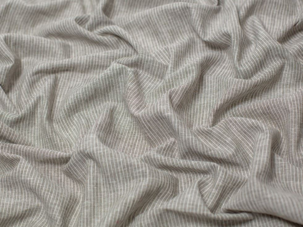 Minerva Core Range Taupe Yarn Dyed Linen Cotton Fabric