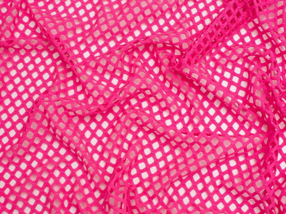 Minerva Core Range Chunky Fish Net Mesh Fabric Neon Pink
 
