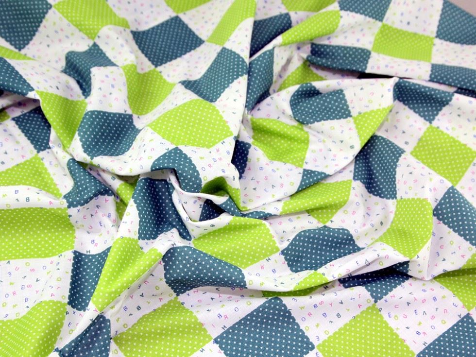 Printed Polycotton Fabric Teal Multi
 