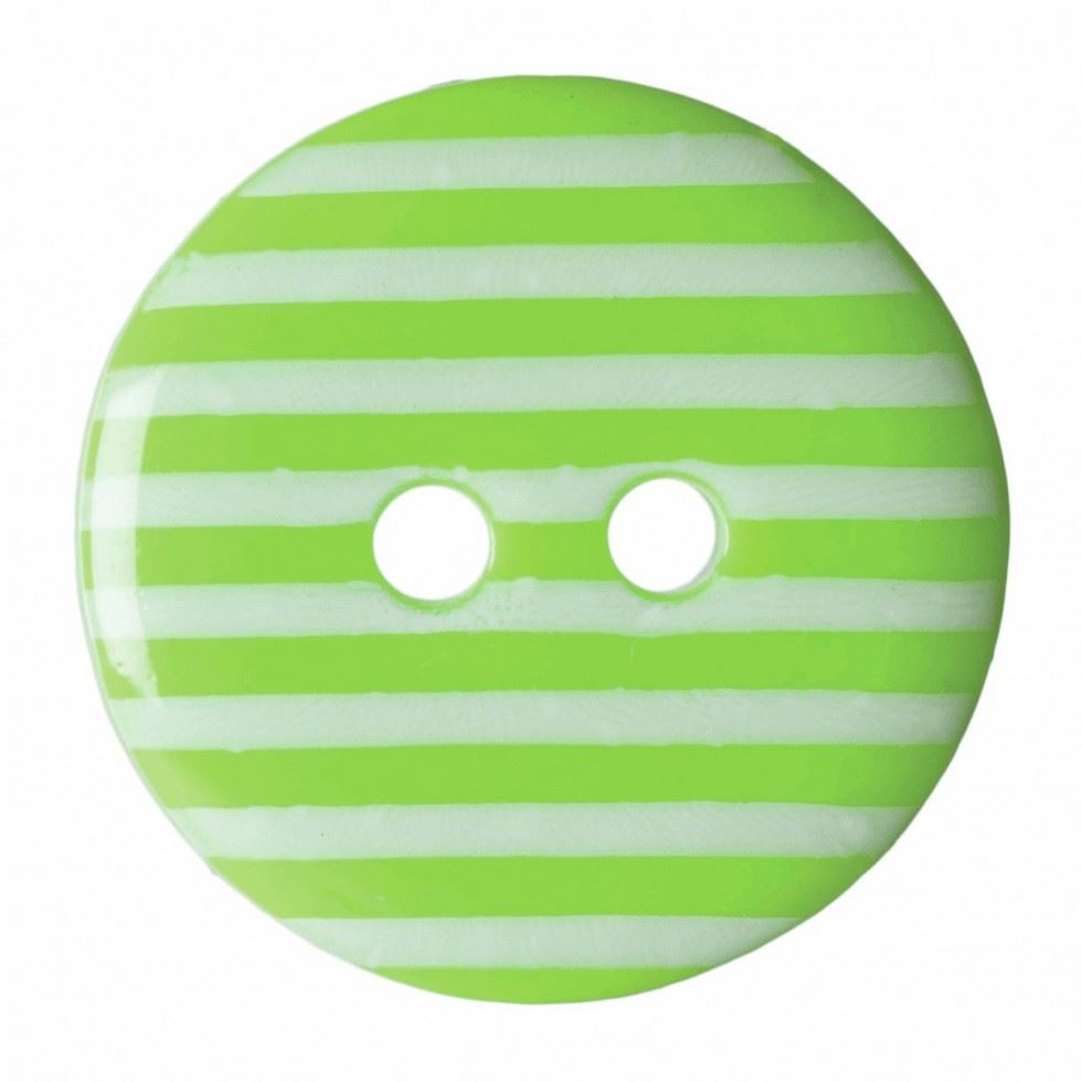 Hemline Lime Green Round Stripe Buttons