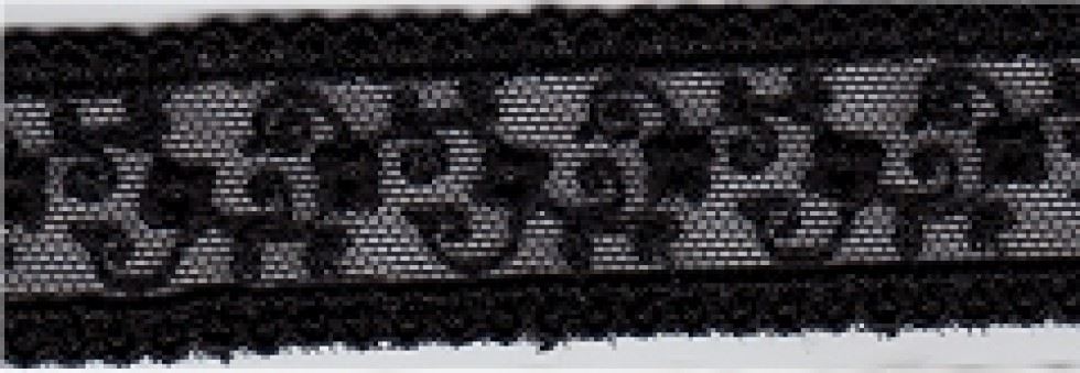 Essential Trimmings Black Scalloped Tulle Lace Trim (Value Roll)