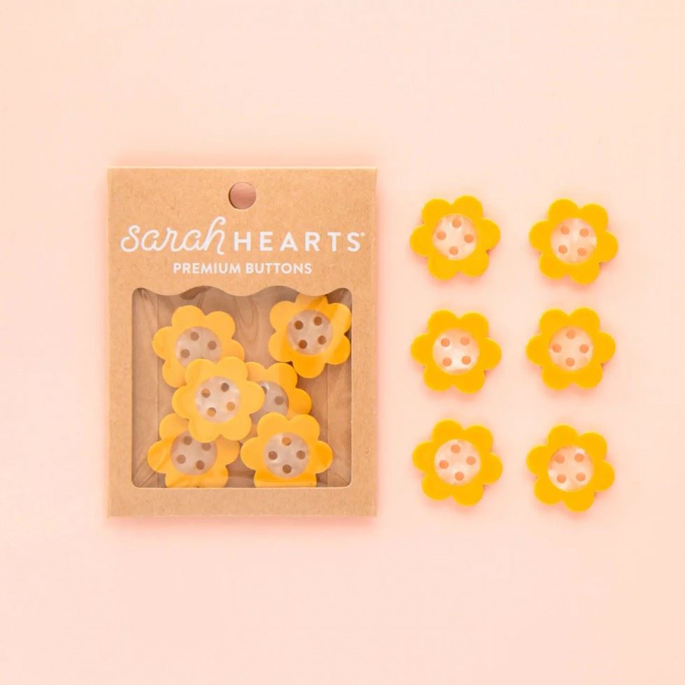 Sarah Hearts Yellow Daisy Buttons
 