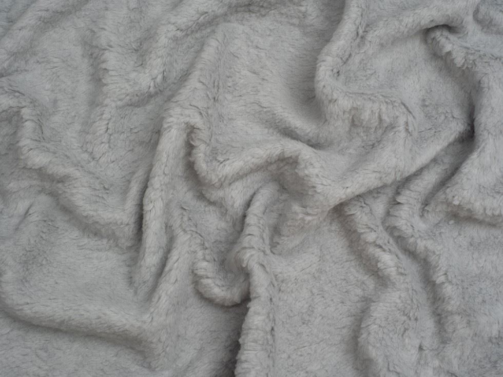 Minerva Core Range Cotton Sherpa Fleece Fur Fabric Light Grey
 