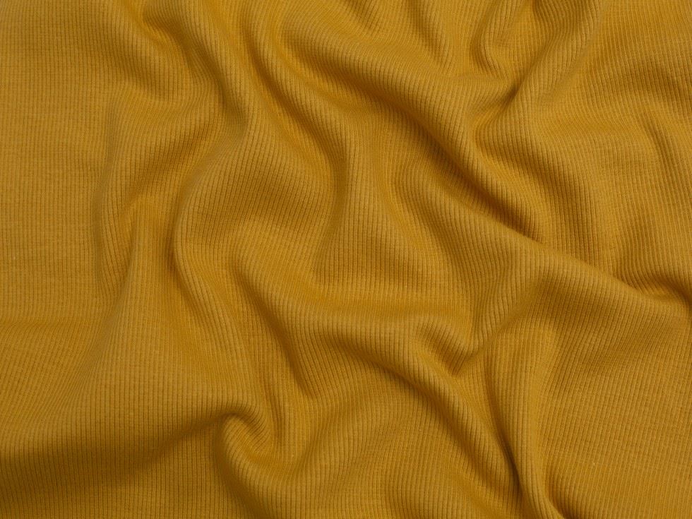 Minerva Core Range Ochre Heavy Tubular Ribbing Stretch Knit Fabric
