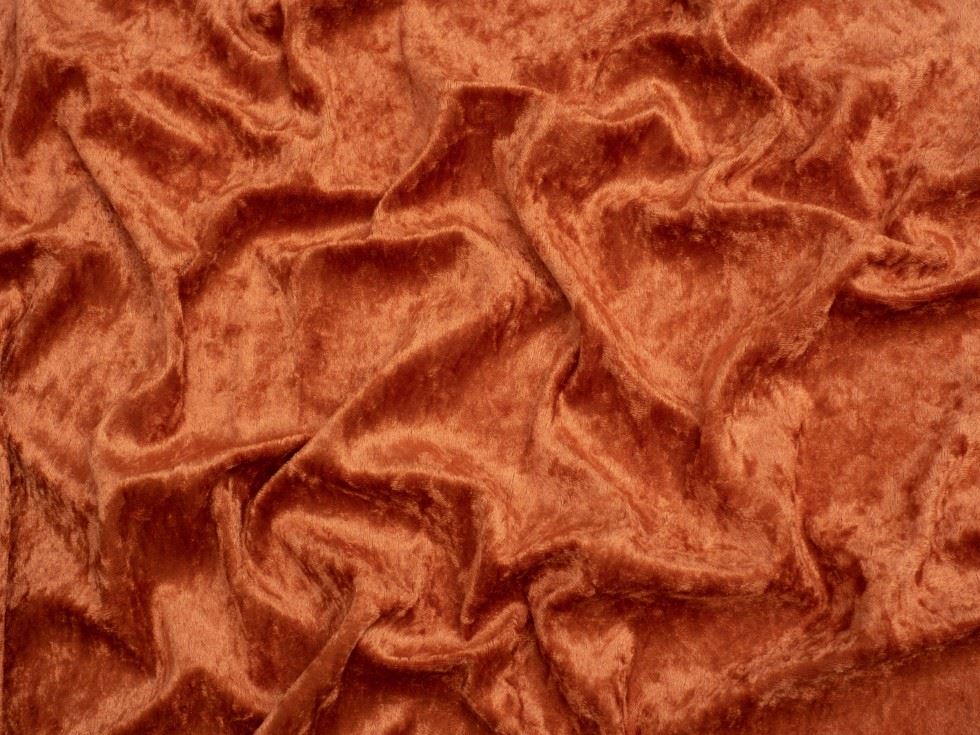 Minerva Core Range Rust Crush Velvet Stretch Knit Fabric