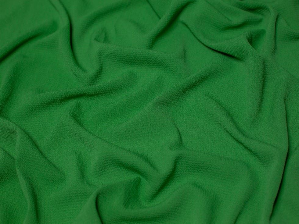 Minerva Core Range Pebble Textured Stretch Woven Crepe Fabric Emerald Green
 