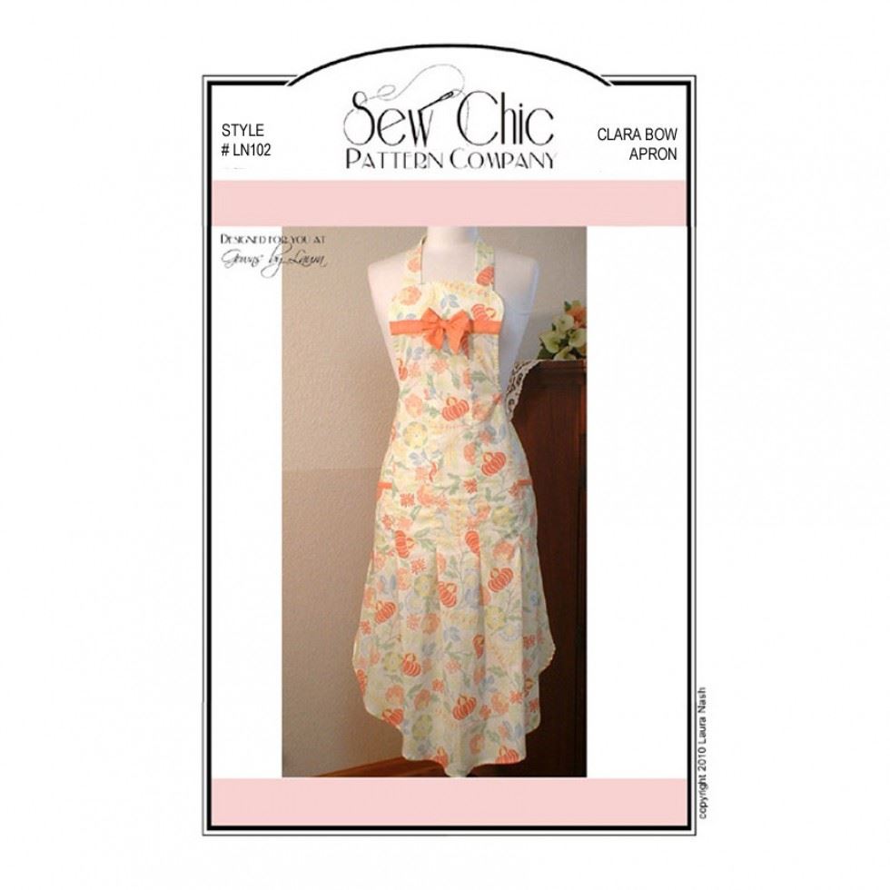 Sew Chic Paper Sewing Pattern Clara Bow Apron
 
