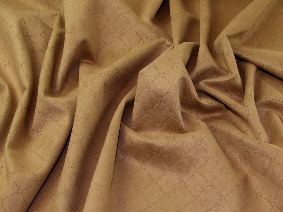 Camel Deadstock Suede Scuba Stretch Knit Fabric