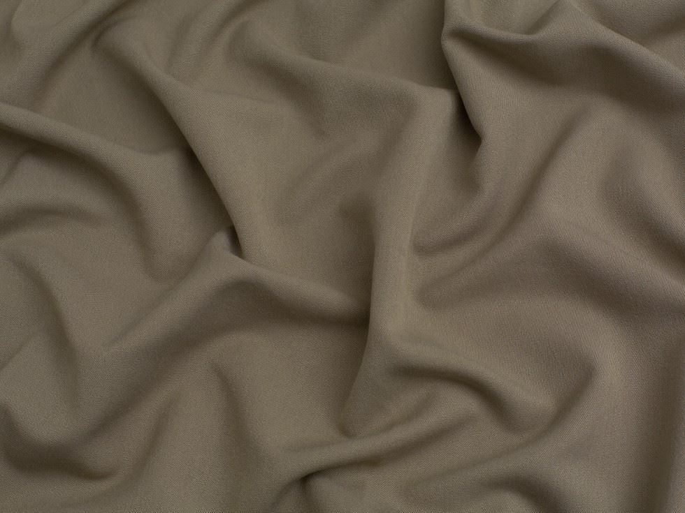 Stretch Woven Viscose Twill Suiting Fabric Taupe