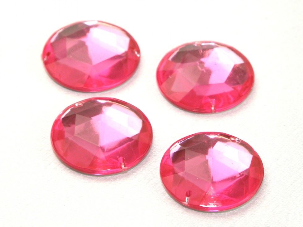 Round Acrylic Jewels Pale Pink
 