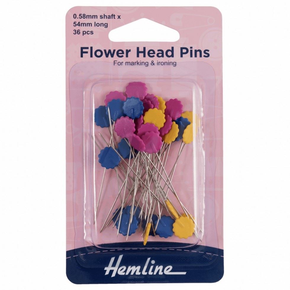 Hemline Long Flower Head Pins