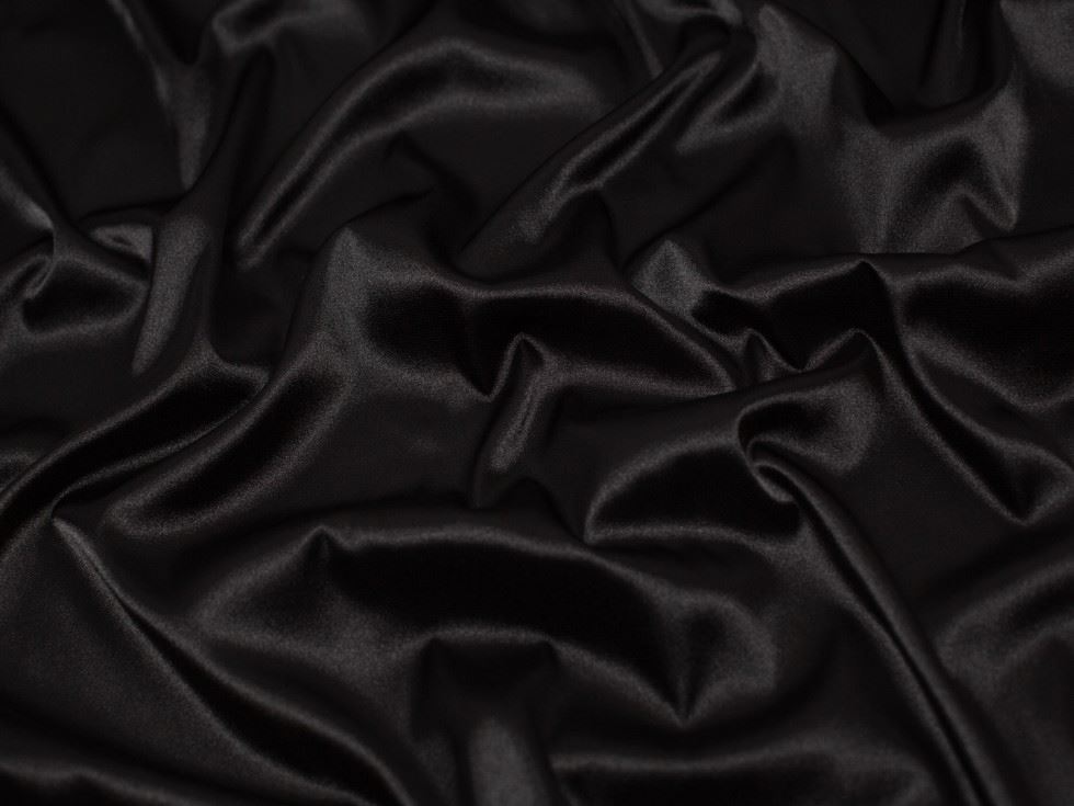 Minerva Core Range Black Stretch Woven Charmeuse Silky Satin Fabric