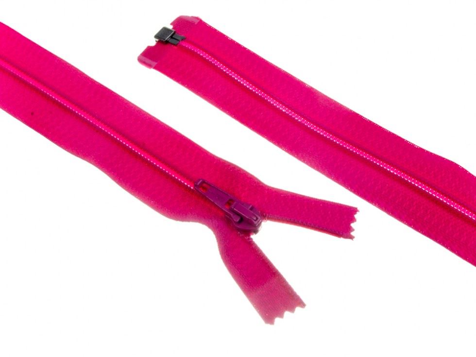 Nylon Open End Coat Zips Cerise Pink
 
