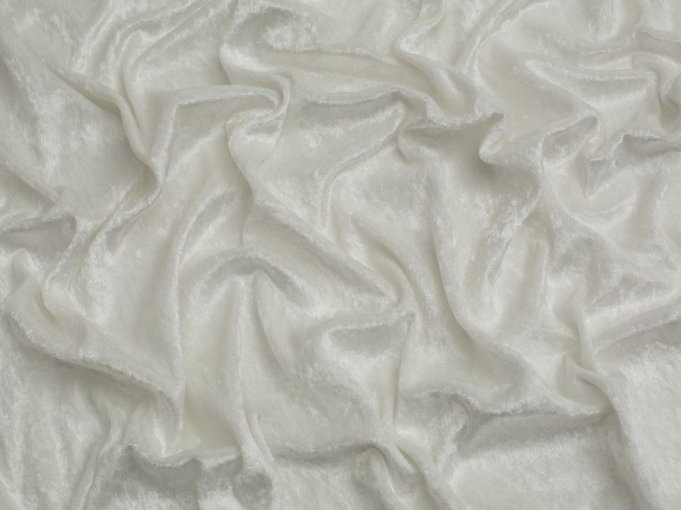 Minerva Core Range Ivory Crush Velvet Stretch Knit Fabric