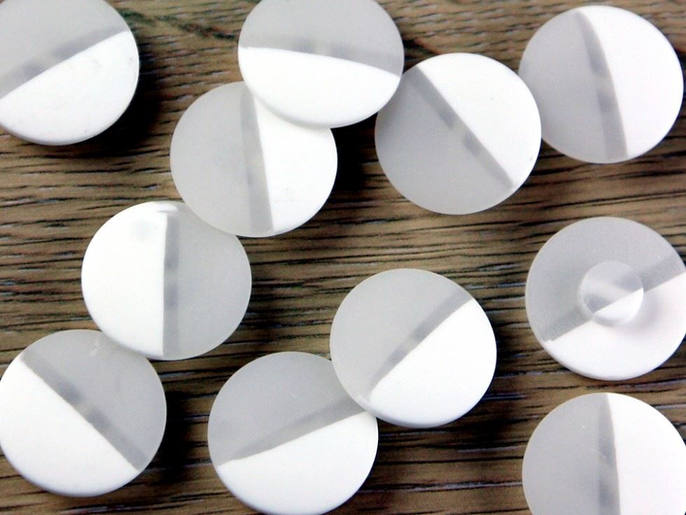Dill White Round Shank Buttons (Value Pack)
