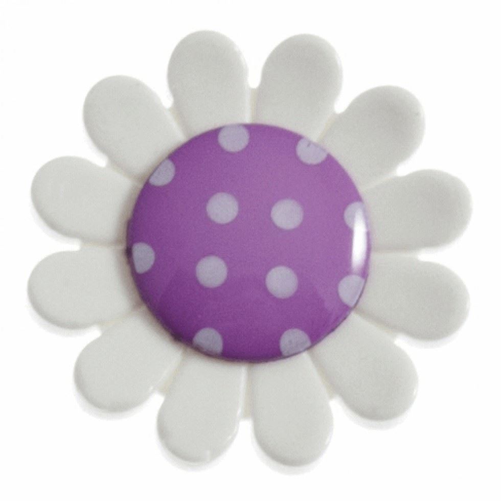 Hemline Purple Flower Shape Buttons