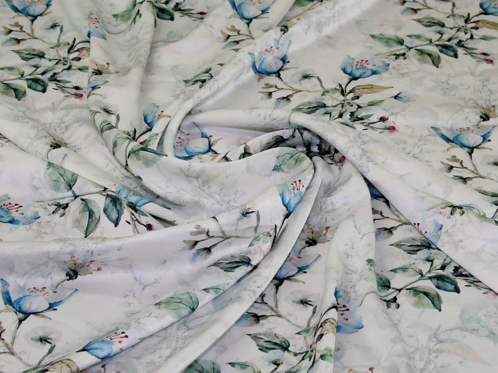 Green Deadstock Sienna Charmeuse Silky Satin Fabric