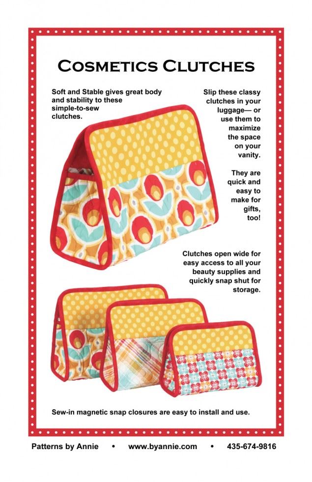 By Annie Paper Sewing Pattern Cosmetic Clutches
 