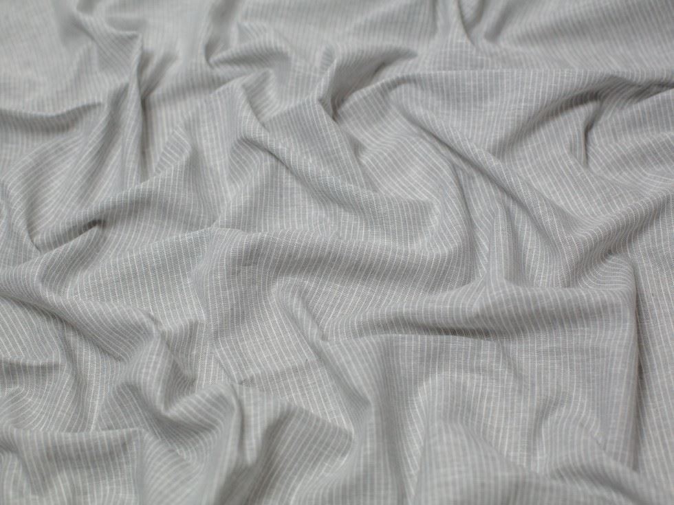 Minerva Core Range Grey Yarn Dyed Linen Cotton Fabric