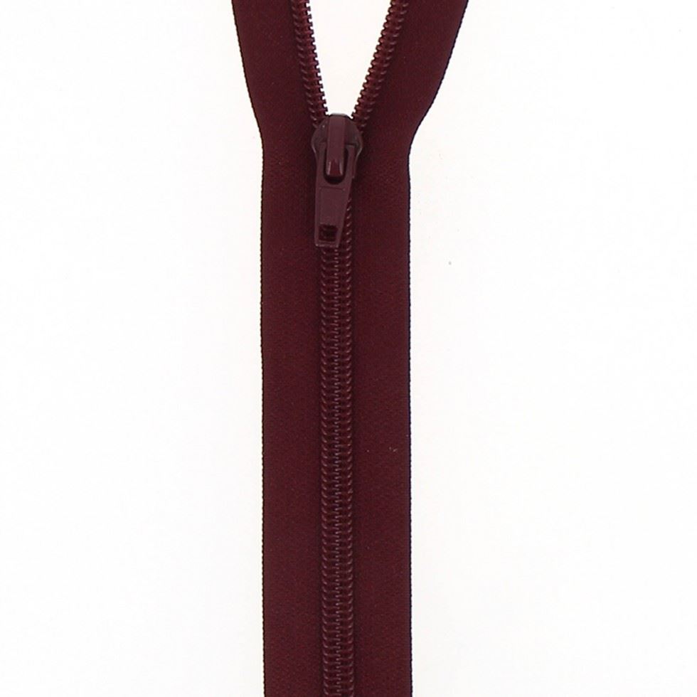 Milward Nylon Open End Zips Dark Wine
 