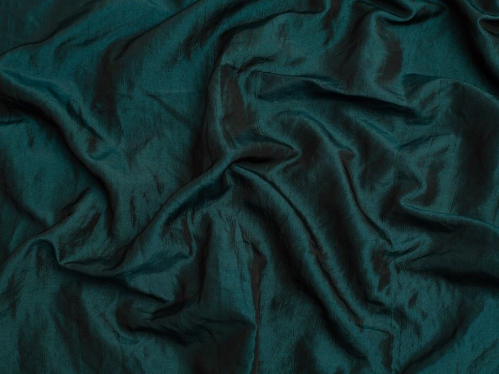 Minerva Core Range Crushed Taffeta Fabric Peacock
 