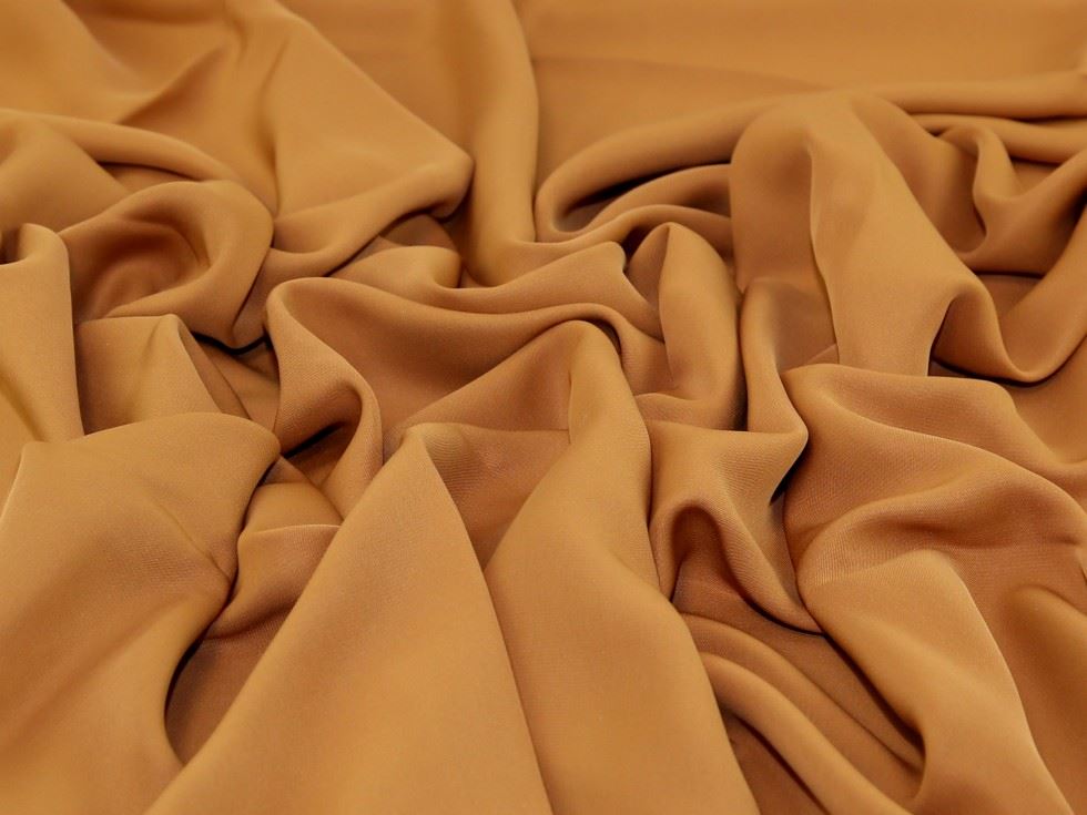 Deadstock Nida Polyester Crepe Fabric Camel
 