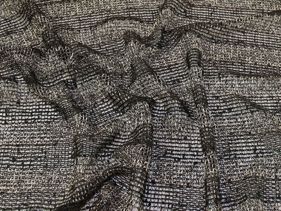 Brown Deadstock Sequin Lace Fabric
