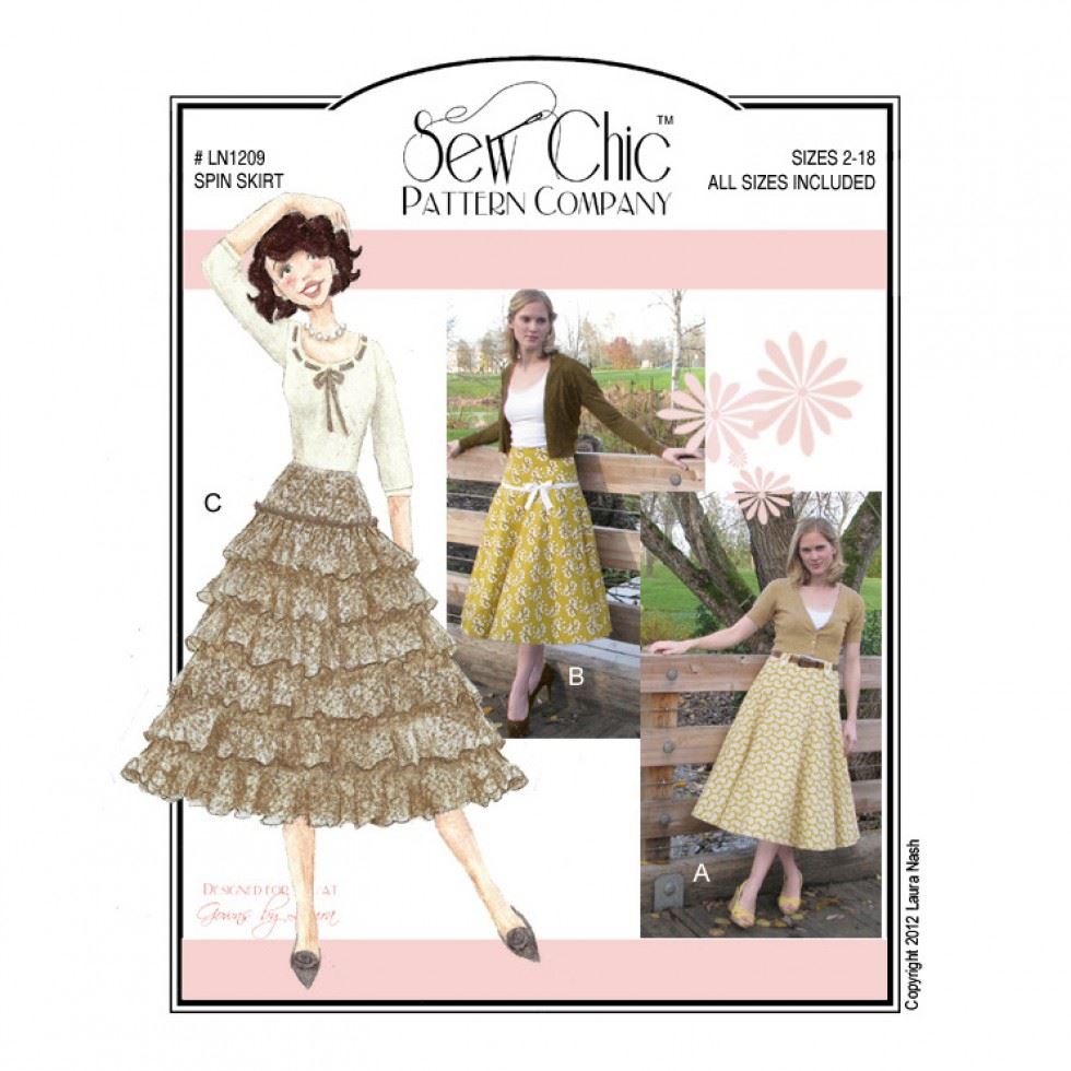 Sew Chic Paper Sewing Pattern Spin Skirt
 