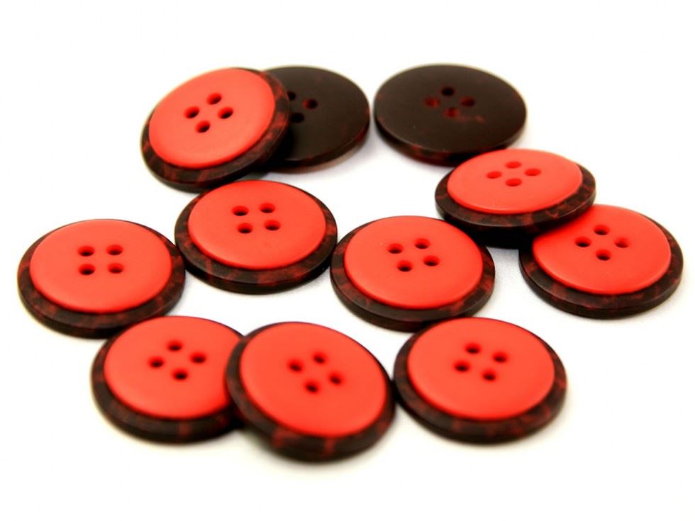 Dill Red Two Toned Buttons (Value Pack)