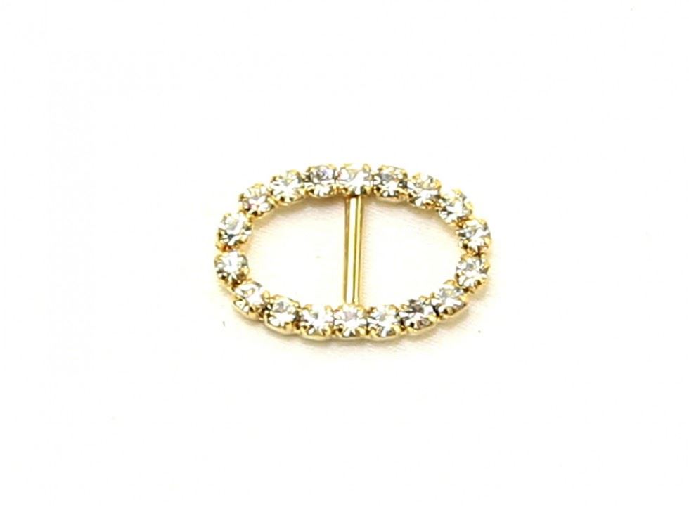 Gold Diamante Oval Buckle