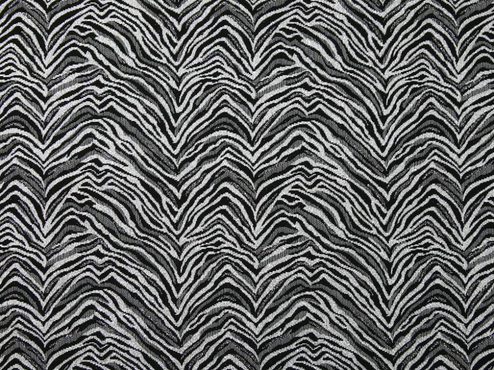 Deadstock Metallic Woven Brocade Fabric Black & Silver
 
