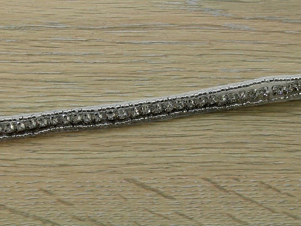 Crystal Diamante Lace Trim Silver