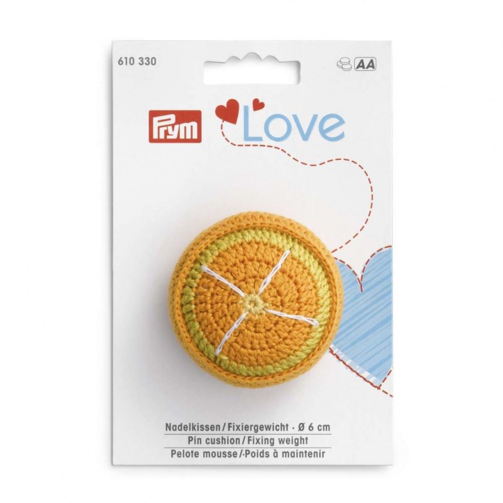 Prym Love Pin Cushion & Fixing Weight Orange
 