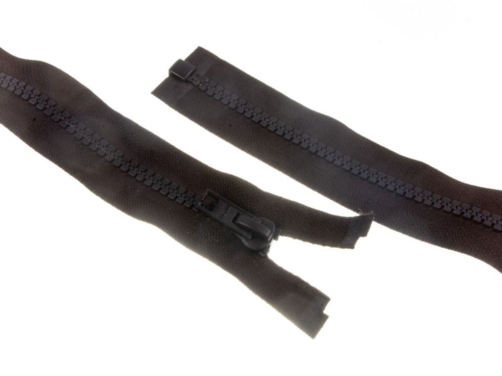 Brown Plastic Chunky Open End Zips
