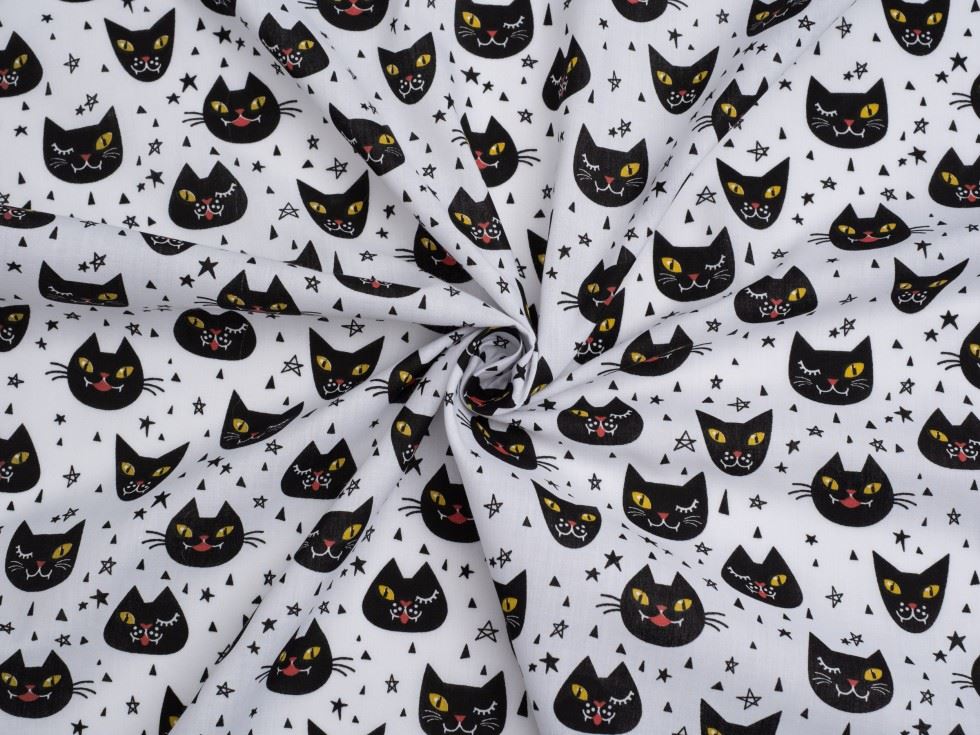 Printed Polycotton Fabric White
 