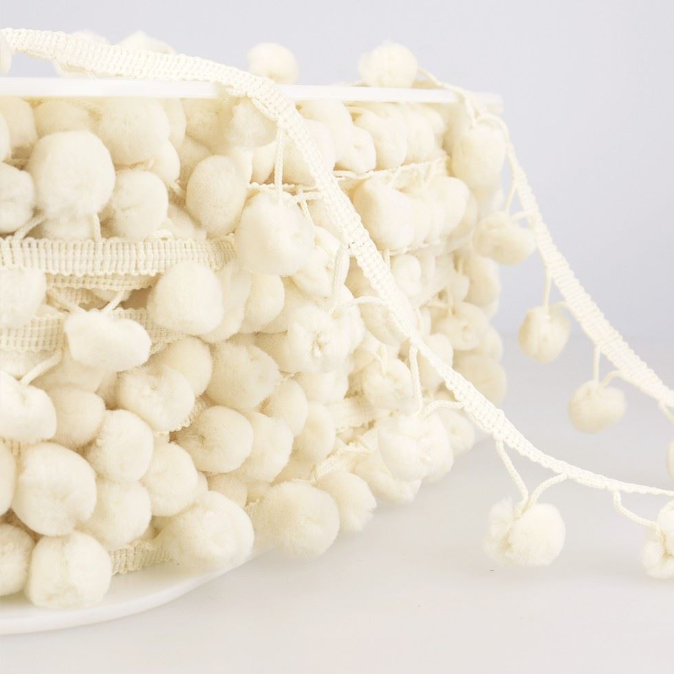 Stephanoise Pom Pom Trim Ivory