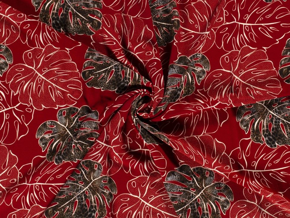 Soft Polyester Crepe Fabric Red