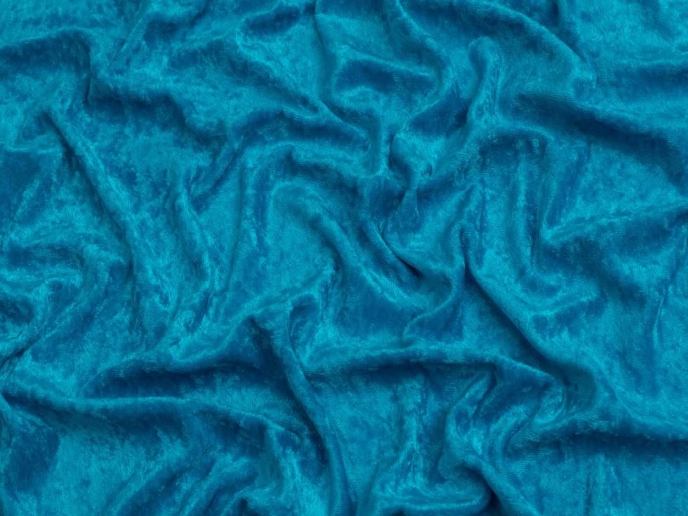 Minerva Core Range Kingfisher Crush Velvet Stretch Knit Fabric