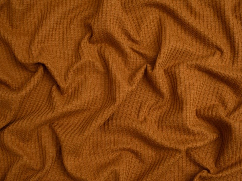 Minerva Core Range Waffle Textured Stretch Knit Fabric Camel