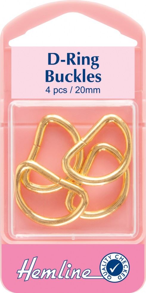 Hemline Brass Gold Metal D Rings