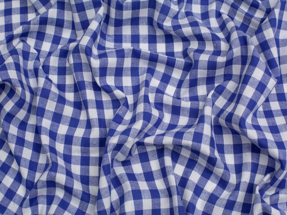 Minerva Core Range 3/8 inch 100% Cotton Gingham Fabric Cobalt Blue
 