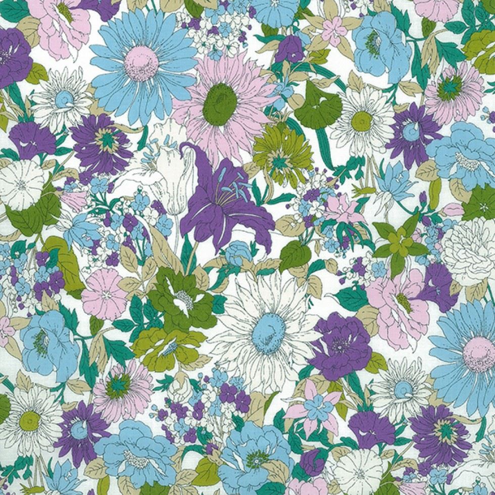 Kokka Purple Cotton Lawn Fabric