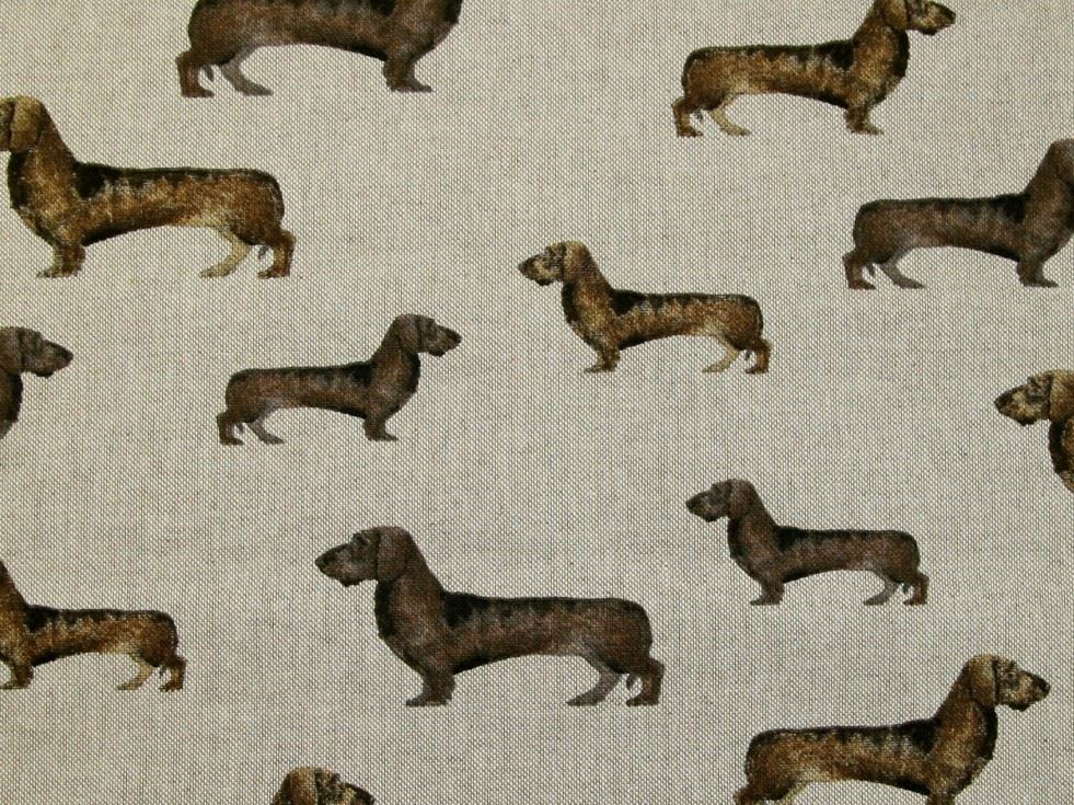 Deadstock Cotton Canvas Fabric Brown on Beige
 