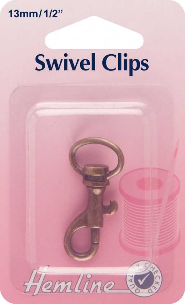 Hemline Bronze Swivel Clip Fasteners