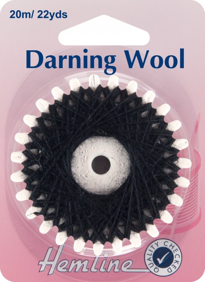 Hemline Black Darning Thread