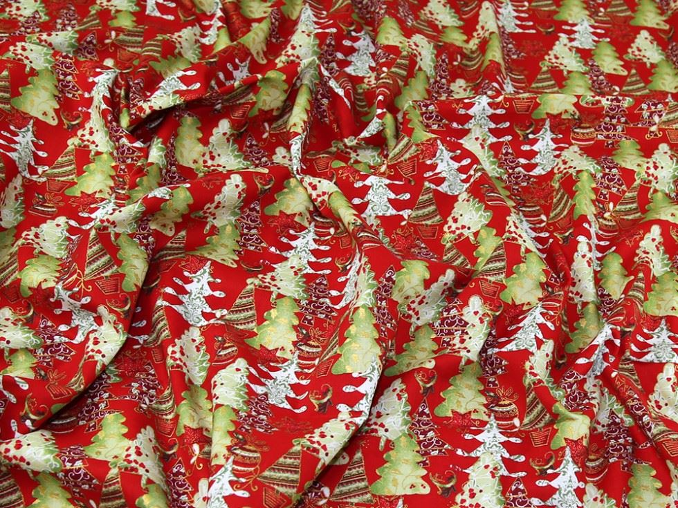 Red Deadstock 100% Cotton Fabric