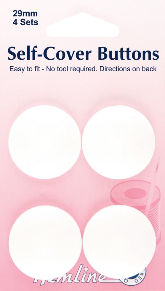 Hemline White Plastic Self Cover Buttons